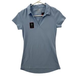 Izod Polo Shirt Girls Small Blue Schoolwear Moisture Wicking UPF 30 Uniform
